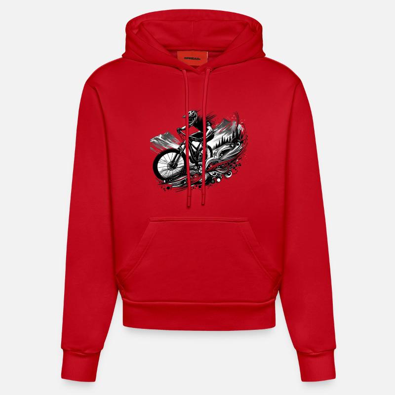 VTT VTT Descente Cadeau - Sweat à capuche bio ajusté fabriqué en UE - rouge