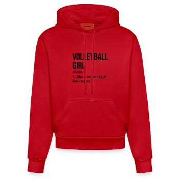 volley-ball - Sweat à capuche bio ajusté fabriqué en UE - rouge - Devant