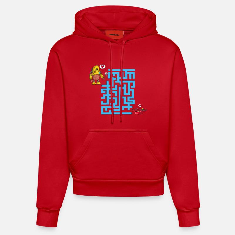 Das Labyrinth der Liebe - Organic Fitted Hoodie Made in EU - Rot