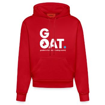 Déclaration de la collation GOAT - Sweat à capuche bio ajusté fabriqué en UE - rouge - Devant