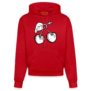 cherries cherries veggie vegetables fruits16 - Organic Fitted Hoodie Made in EU - red - Front
