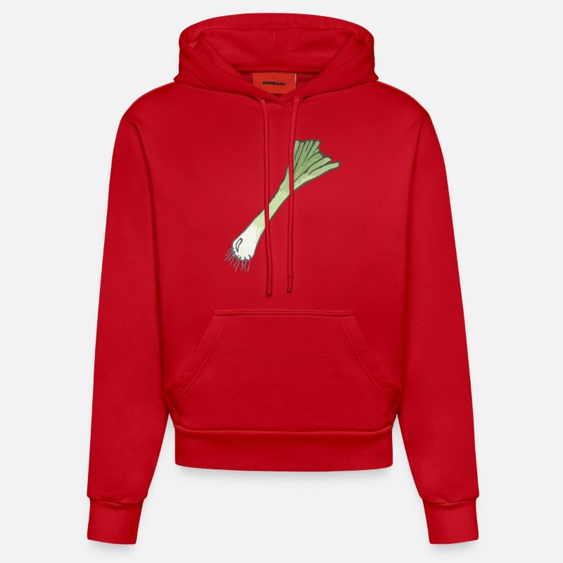 Oignons à racine - Sweat à capuche bio ajusté fabriqué en UE - rouge