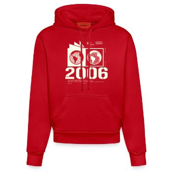 Jahrgang 2006 Retro Geburtstag Geschenk 2006 - Organic Fitted Hoodie Made in EU - Rot - Vorne