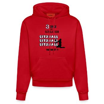 Sitzball Was Sonst Spieler Liebhaber Sitzballer - Organic Fitted Hoodie Made in EU - Rot - Vorne