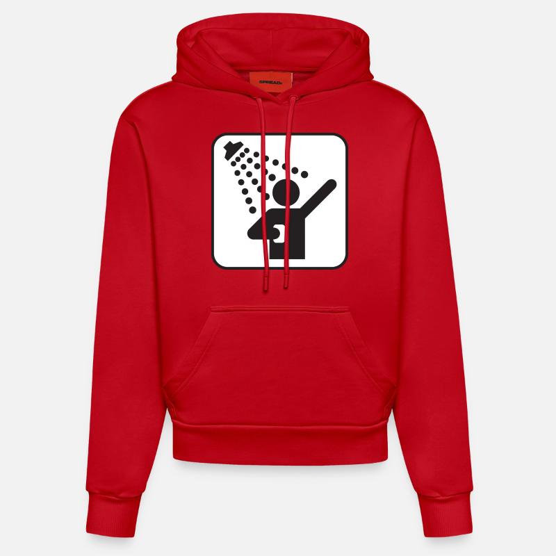 douche - Sweat à capuche bio ajusté fabriqué en UE - rouge