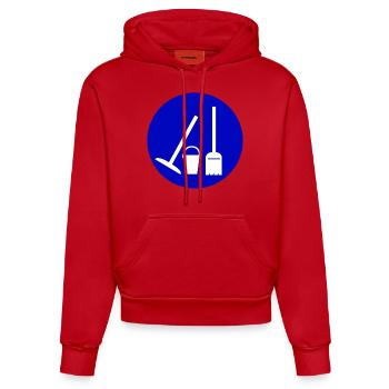 cleaning cleaning woman broom wischmop66 - Organic Fitted Hoodie Made in EU - red - Front
