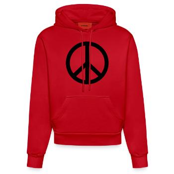 weltfrieden auf erden world peace on earth love145 - Organic Fitted Hoodie Made in EU - Rot - Vorne
