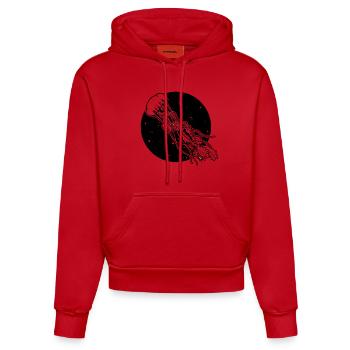 93 - Sweat à capuche bio ajusté fabriqué en UE - rouge - Devant