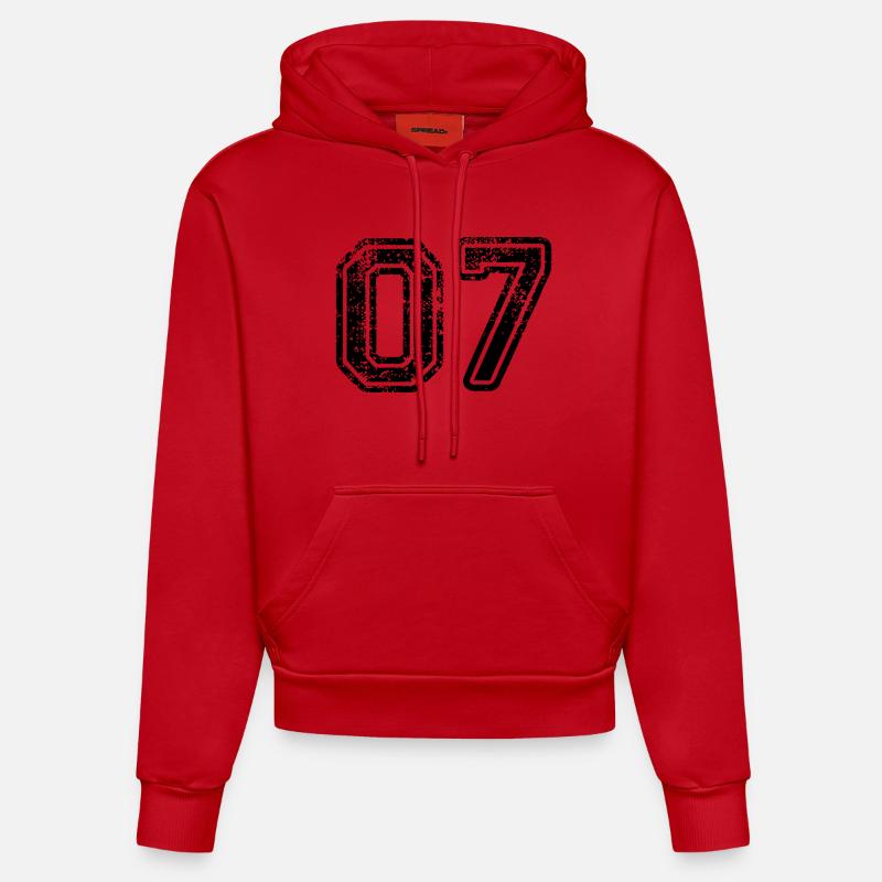 07 - Sweat à capuche bio ajusté fabriqué en UE - rouge