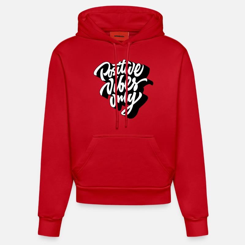 Vibes Graphic Vibrations positives uniquement - Sweat à capuche bio ajusté fabriqué en UE - rouge