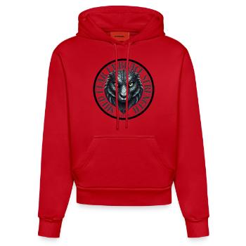 Shed Fear, Embrace Strength - Organic Fitted Hoodie Made in EU - Rot - Vorne
