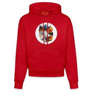 Fox in the Wild - Organic Fitted Hoodie Made in EU - Rot - Vorne