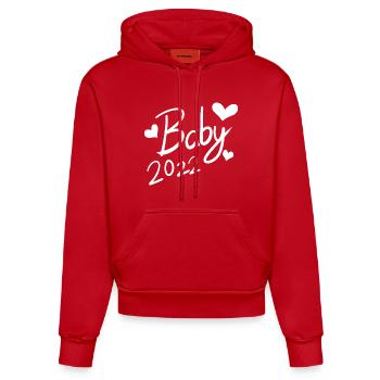 Bébé 2022 - Nouveau-Né 2022 - Sweat à capuche bio ajusté fabriqué en UE - rouge - Devant