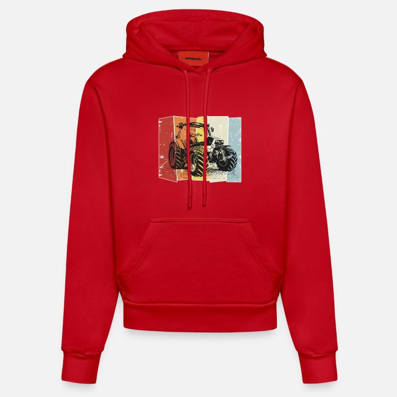 Traktor Deutz retro - Organic Fitted Hoodie Made in EU - Rot