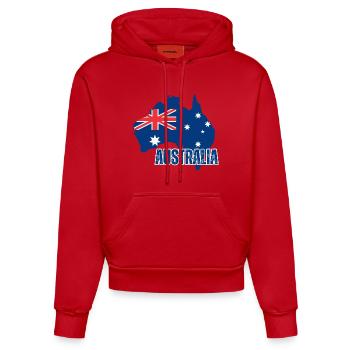 Australian flag, Australian pride - Organic Fitted Hoodie Made in EU - red - Front