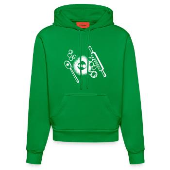 Dessin des ingrédients de cuisson - Sweat à capuche bio ajusté fabriqué en UE - City Green - Devant