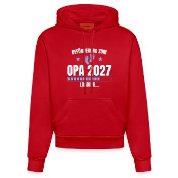 Beförderung zum Opa 2027 – Loading - Organic Fitted Hoodie Made in EU - Rot - Vorne