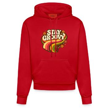 Reste Groovy Rainbow - Sweat à capuche bio ajusté fabriqué en UE - rouge - Devant