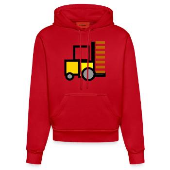gabelstapler fork lift truck stacker pallet palett - Organic Fitted Hoodie Made in EU - Rot - Vorne