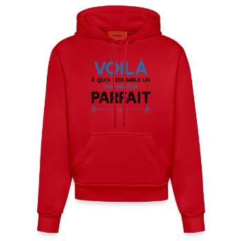 Un Organisateur parfait métier cadeau - Sweat à capuche bio ajusté fabriqué en UE - rouge - Devant