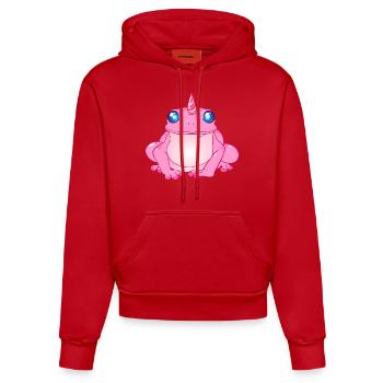 Grenouille avec corne - Sweat à capuche bio ajusté fabriqué en UE - rouge - Devant