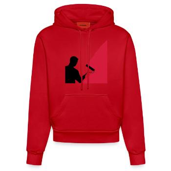 Maler und Lackierer - Vektor - Organic Fitted Hoodie Made in EU - Rot - Vorne