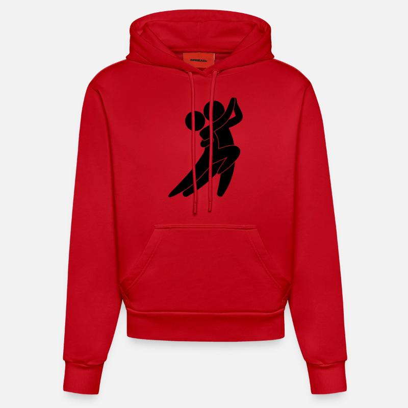 Danseurs de tango - Sweat à capuche bio ajusté fabriqué en UE - rouge