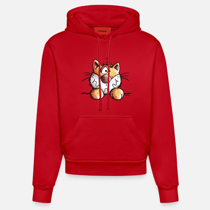 Mignon Chaton - Sweat à capuche bio ajusté fabriqué en UE - rouge