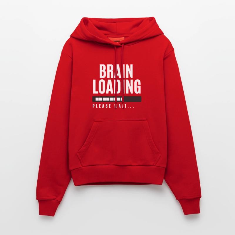 Brain Loading Please Wait Organic Fitted Hoodie Made in EU