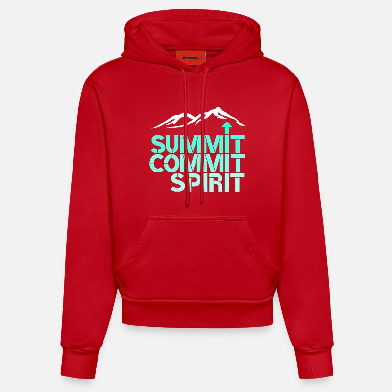 Sommet Spirit Commitment - Sweat à capuche bio ajusté fabriqué en UE - rouge
