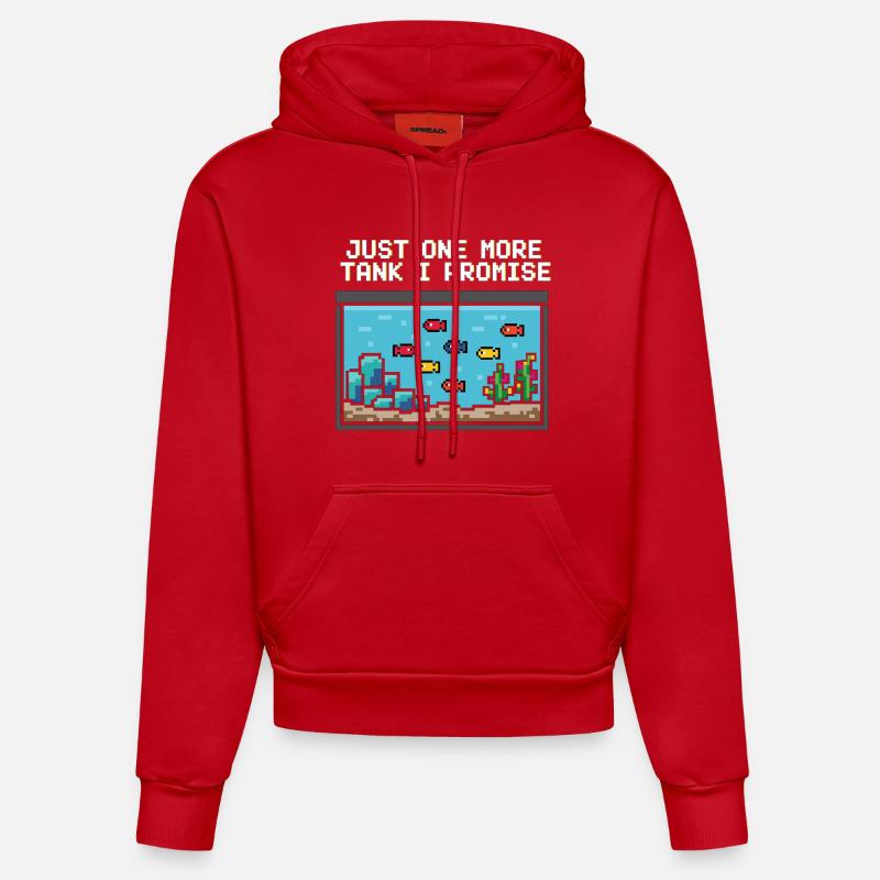 Diction du joueur d’aquarium - Sweat à capuche bio ajusté fabriqué en UE - rouge