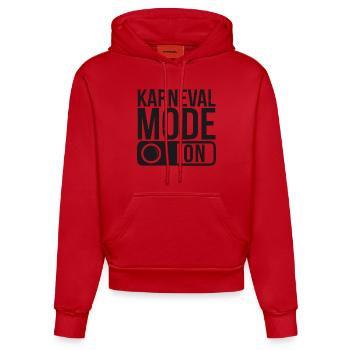 Karneval Mode On Fasching Fasnet - Organic Fitted Hoodie Made in EU - Rot - Vorne
