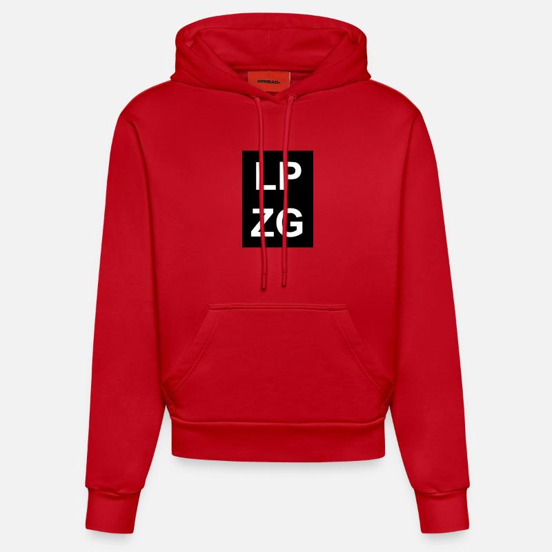 Leipzig - Sweat à capuche bio ajusté fabriqué en UE - rouge