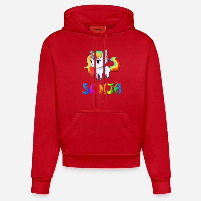 Sonja Einhorn - Sweat à capuche bio ajusté fabriqué en UE - rouge