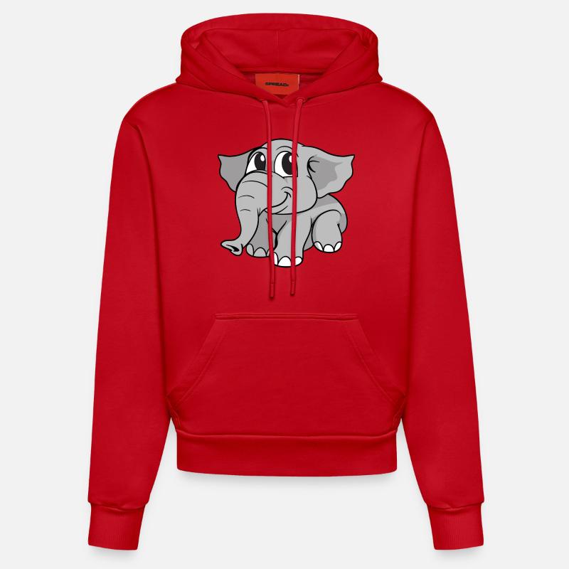 Elephant Elephant - Sweat à capuche bio ajusté fabriqué en UE - rouge