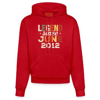 Juin 2012 Cadeau d’anniversaire Juin 2012 Juin 2012 - Sweat à capuche bio ajusté fabriqué en UE - rouge - Devant