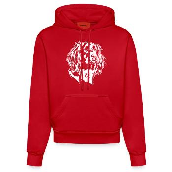 KLEINER MÜNSTERLÄNDER Jagdhund Jagdhunde Wilsigns - Organic Fitted Hoodie Made in EU - Rot - Vorne