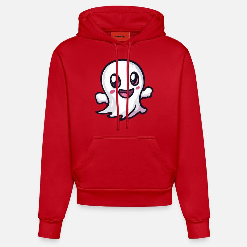 Fantôme Halloween Comic Baby - Sweat à capuche bio ajusté fabriqué en UE - rouge