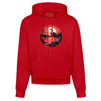 Flamingo (no6) - Japanese - Organic Fitted Hoodie Made in EU - Rot - Vorne