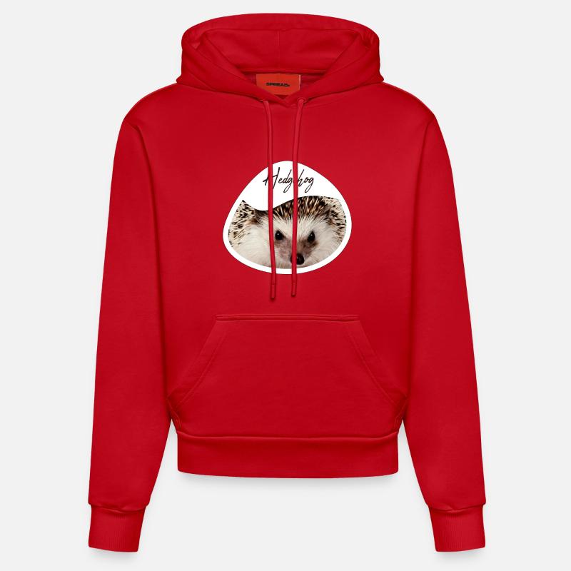 Hérisson - Sweat à capuche bio ajusté fabriqué en UE - rouge