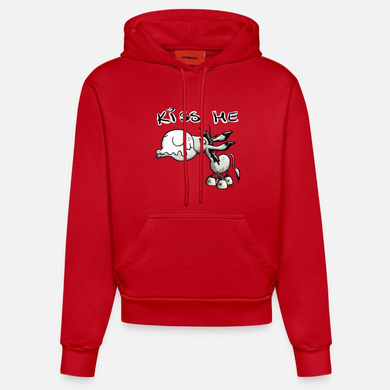 Baiser âne - Sweat à capuche bio ajusté fabriqué en UE - rouge