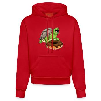 Beignet Tortue - Sweat à capuche bio ajusté fabriqué en UE - rouge - Devant