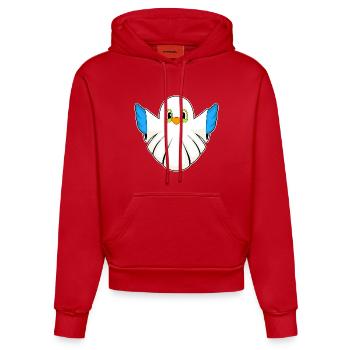 Bird Halloween Ghost - Organic Fitted Hoodie Made in EU - red - Front
