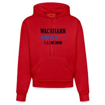 Ausbildung Wachmann 1. Lehrjahr Wachmannausbildung - Organic Fitted Hoodie Made in EU - Rot - Vorne