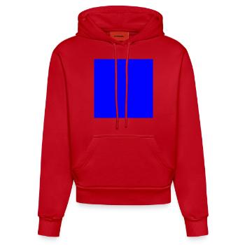 Square blue - Organic Fitted Hoodie Made in EU - red - Front