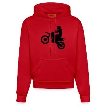 Motorcross - Organic Fitted Hoodie Made in EU - Rot - Vorne