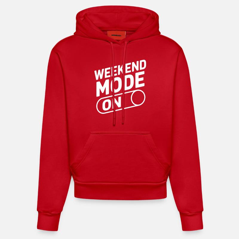 Mode week-end activé - Sweat à capuche bio ajusté fabriqué en UE - rouge