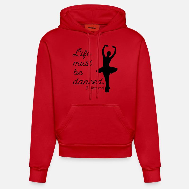 danser - Sweat à capuche bio ajusté fabriqué en UE - rouge