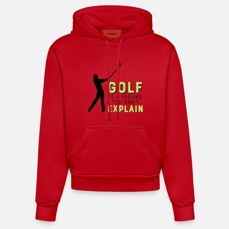 Le golf - Sweat à capuche bio ajusté fabriqué en UE - rouge