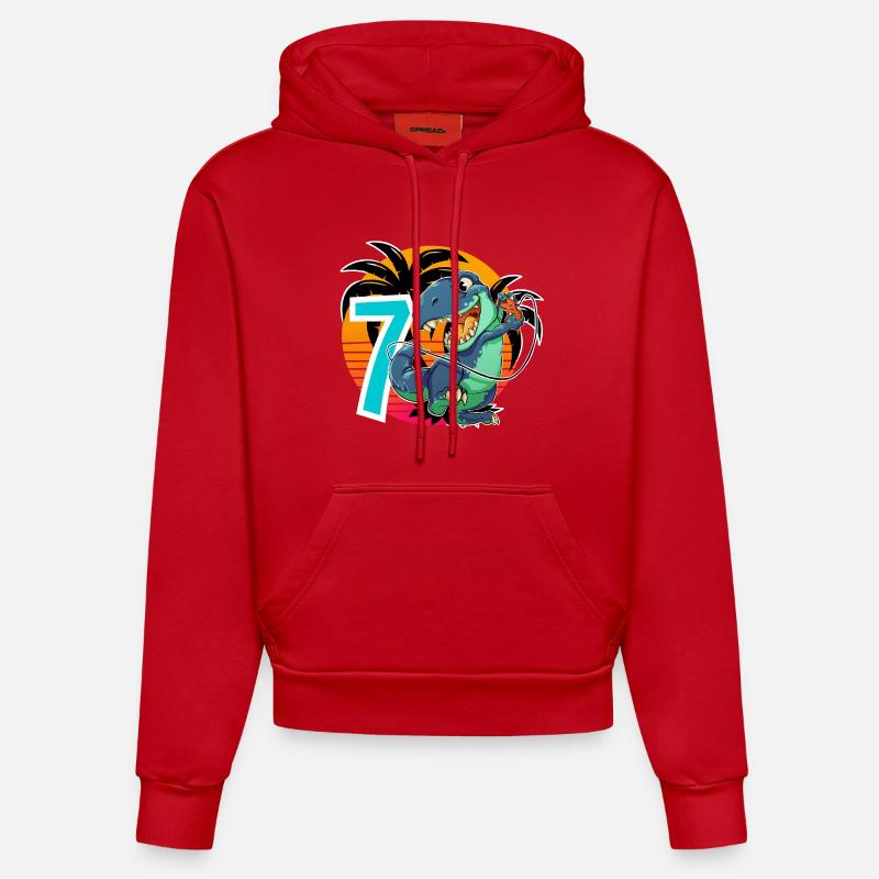7T Rex Gaming - Sweat à capuche bio ajusté fabriqué en UE - rouge
